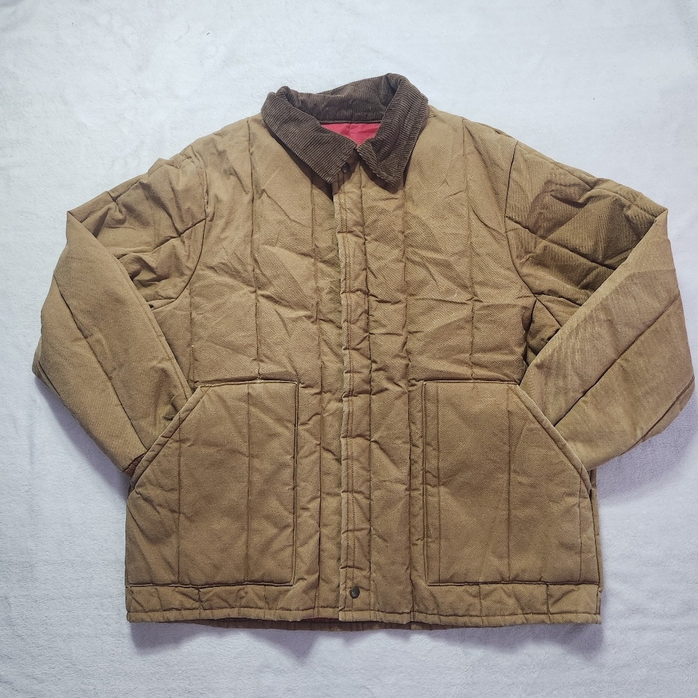 Vintage WALLS Brown Canvas Jacket Fire Cold Resistant Insulated‎ Work Coat XXL